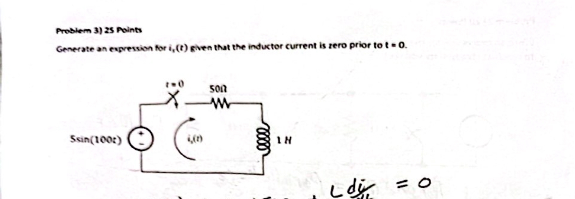 Problem 3 ) 2 5 Points Generate an exgression for