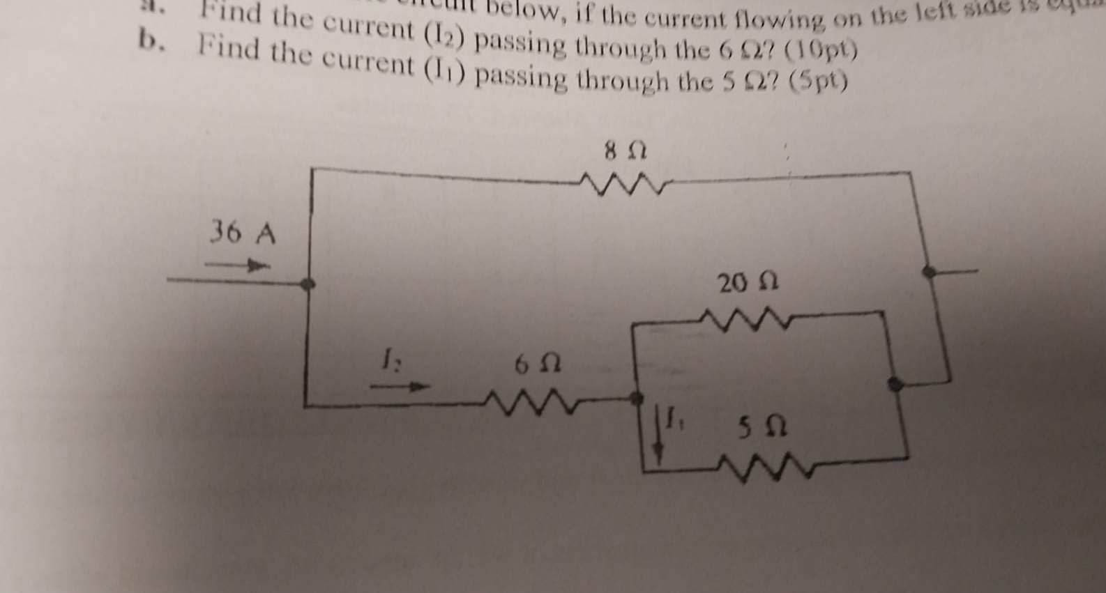 Find the current b . Find the erurent ( I 2 )