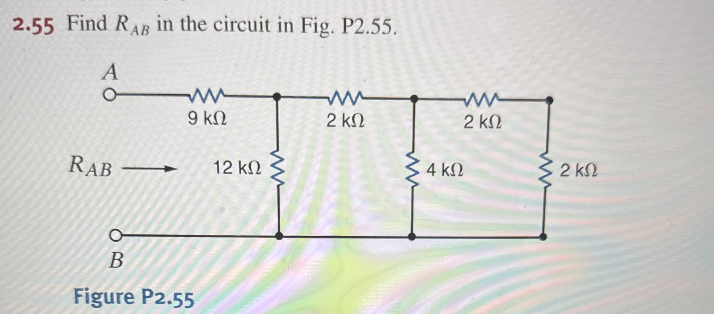 2 . 5 5 Find R A B in the circuit in Fig. P 2 . 5
