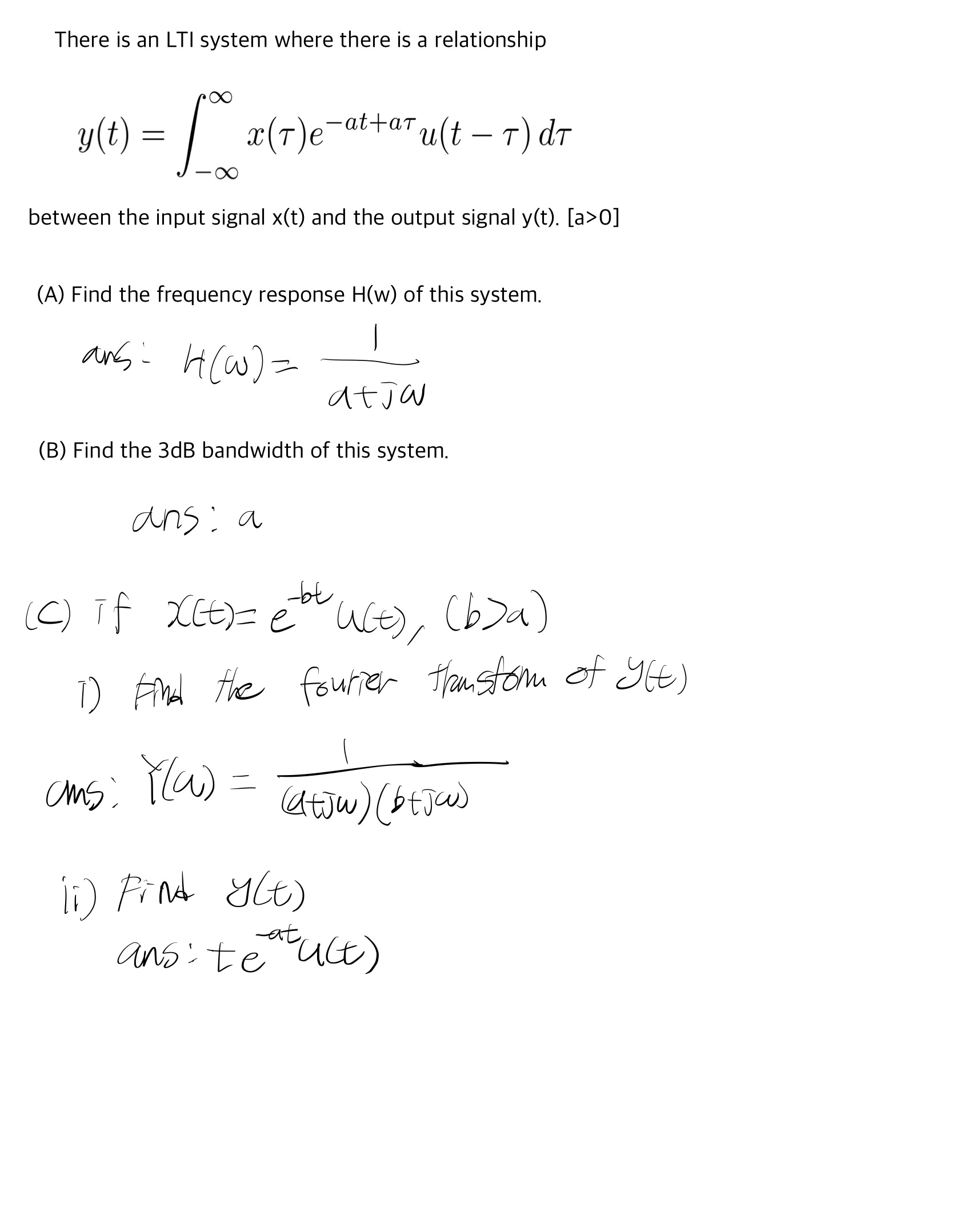 Plz tell me the solution process ( fourier