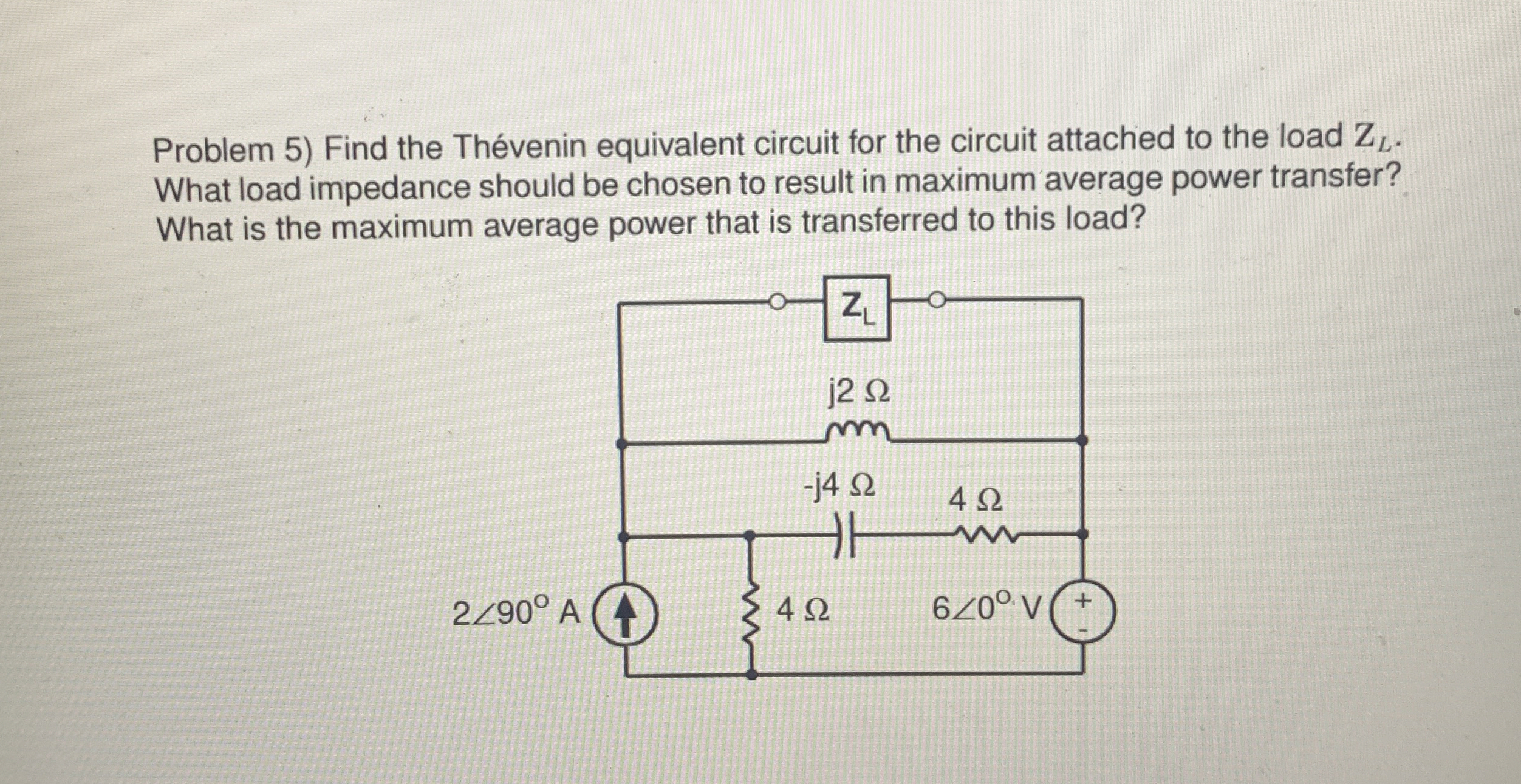Problem 5 ) Find the Th venin equivalent circuit