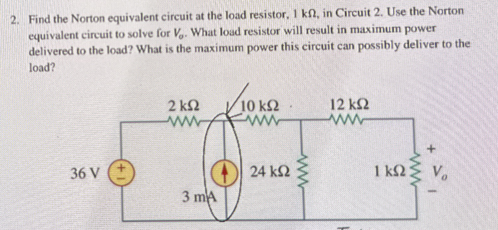 Find the Norton equivalent circuit at the load