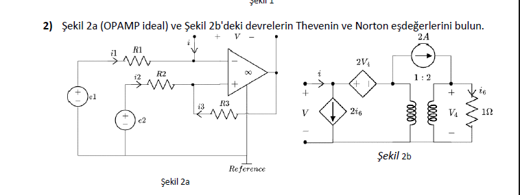 For ideal OPAMP find the Thevenin and Norton
