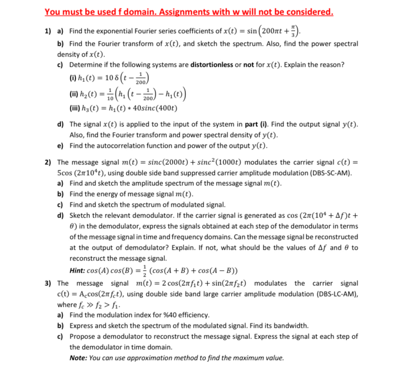 You must be used f domain. Assignments with w