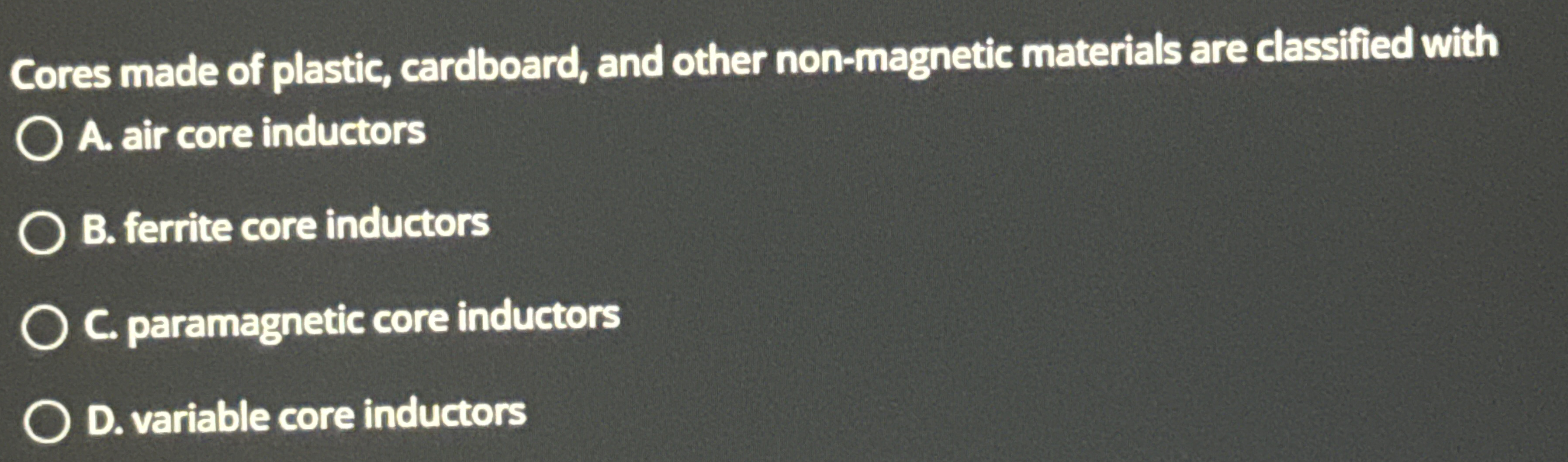 Cores made of plastic, cardboard, and other non -