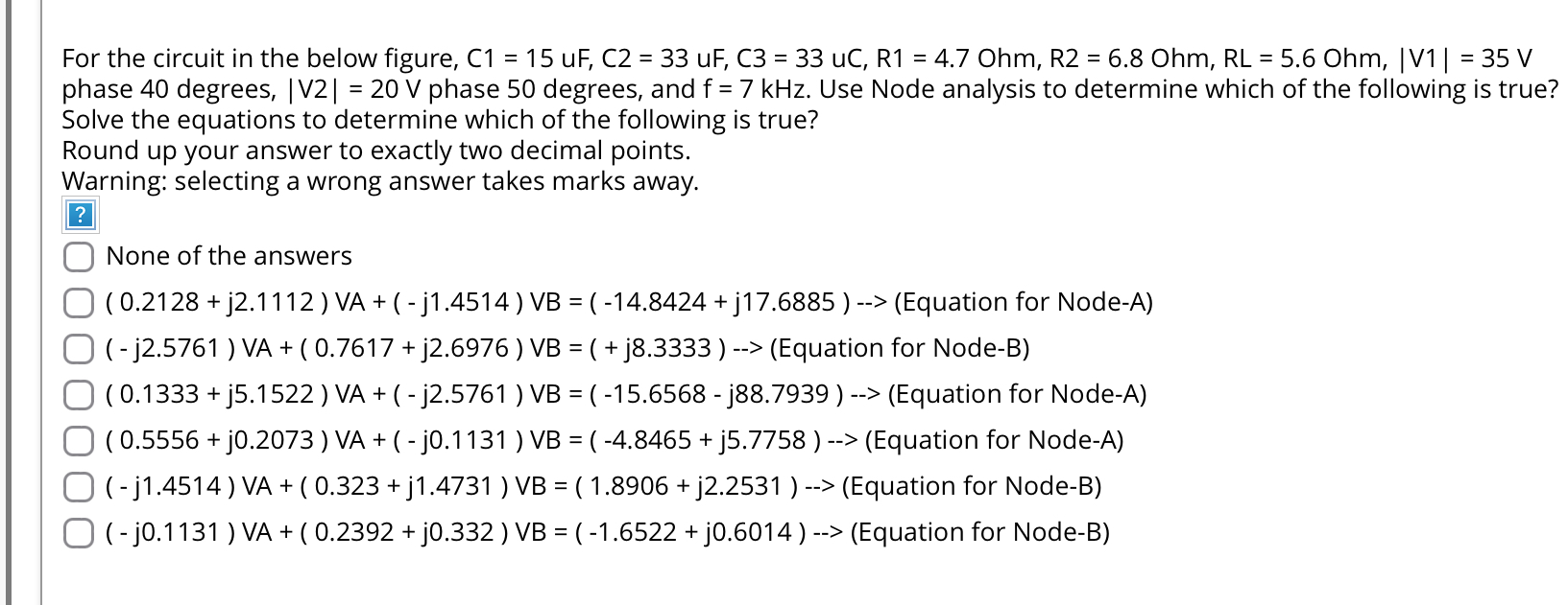 For the circuit in the below figure, C 1 = 1 5 u