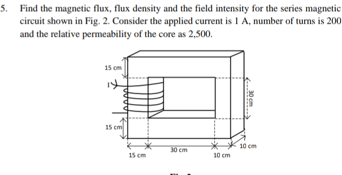 Find the magnetic flux, flux density and the