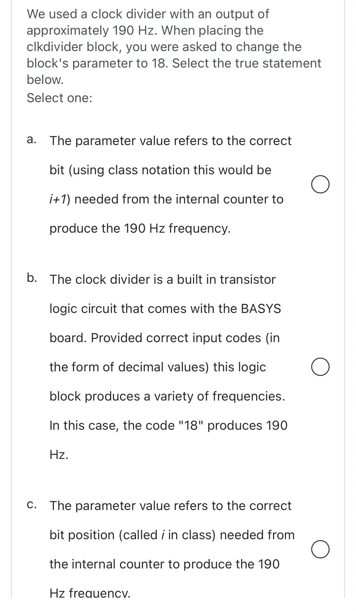 We used a clock divider with an output of