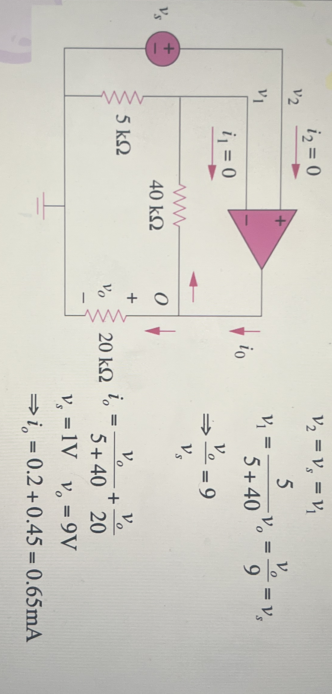 Why V 1 = Vo * 5 / ( 5 + 4 0 ) ?