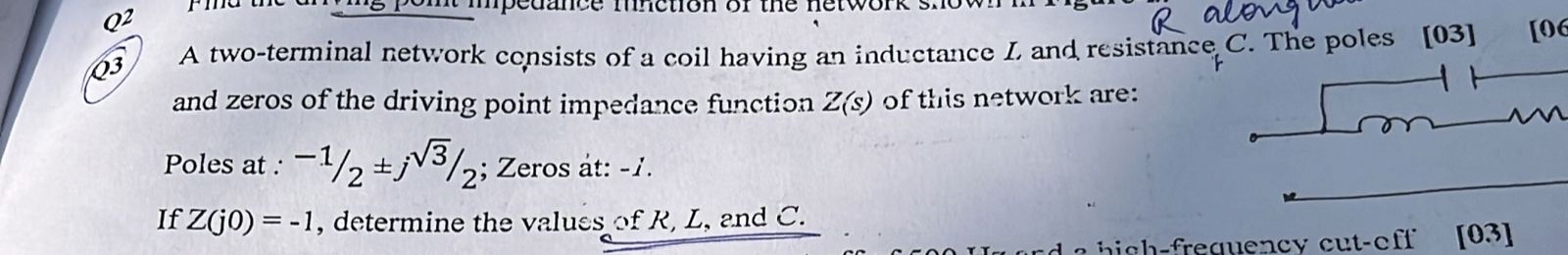 CO - 4 A two - terminal network censists of a
