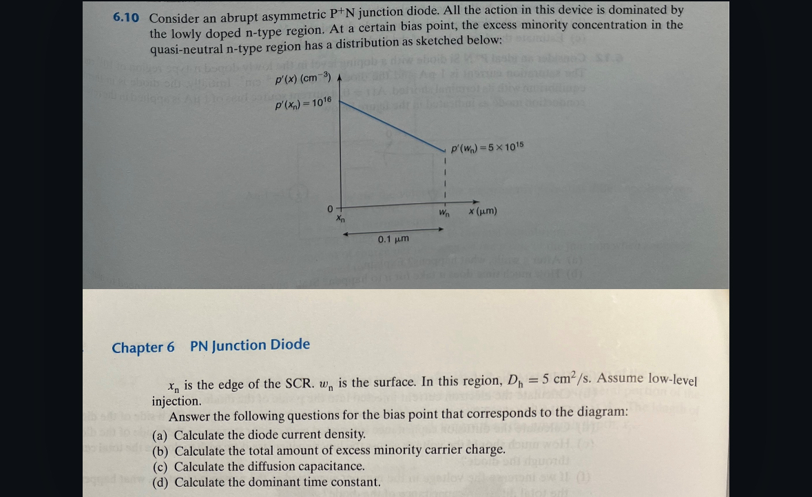 6 . 1 0 Consider an abrupt asymmetric P + N