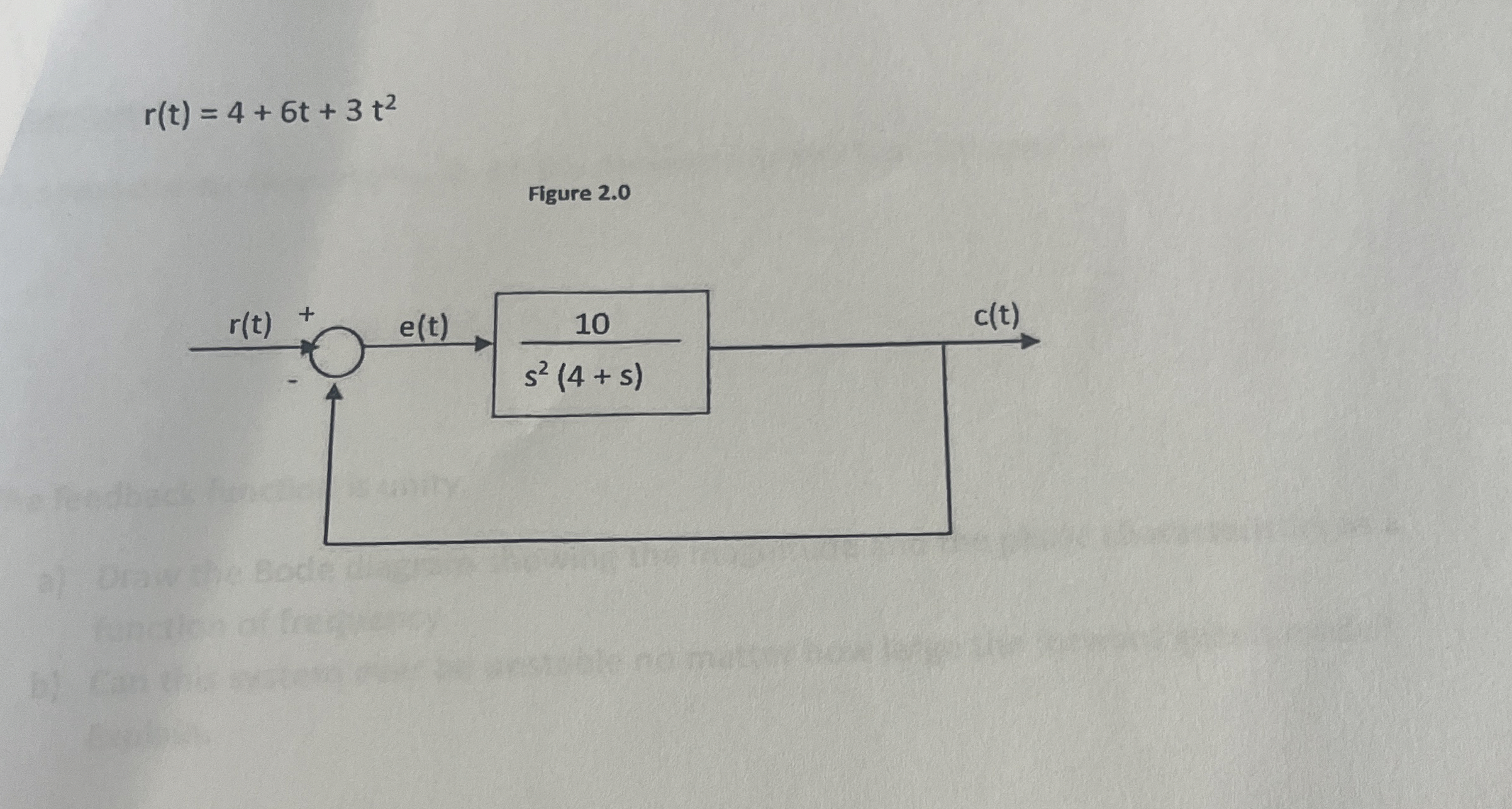 Question 3 : For the system shown in Fig 2 . 0 ,