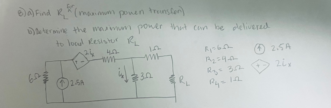 Find RL and the maximum power