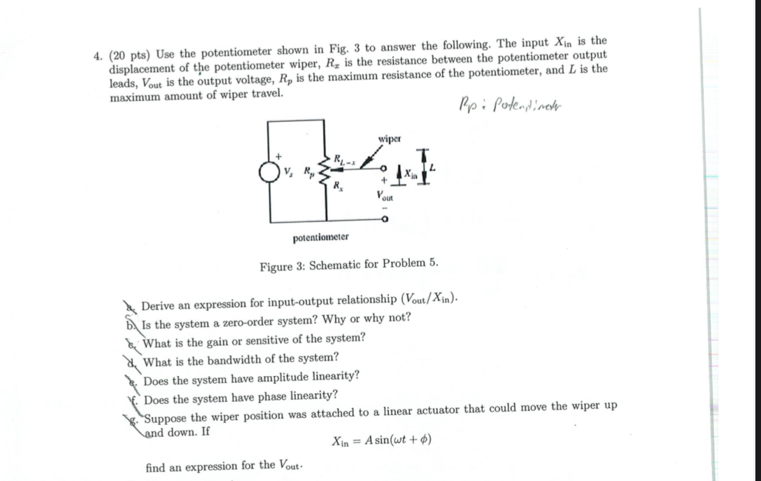 ( 2 0 pts ) Use the potentiometer shown in Fig. 3