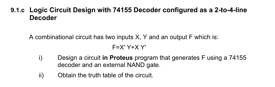 9 . 1 . c Logic Circuit Design with 7 4 1 5 5