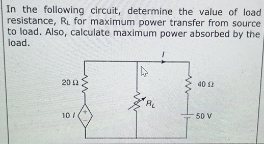 In the following circuit, determine the value of