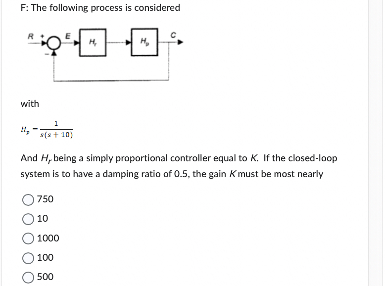 F: The following process is considered with H p =