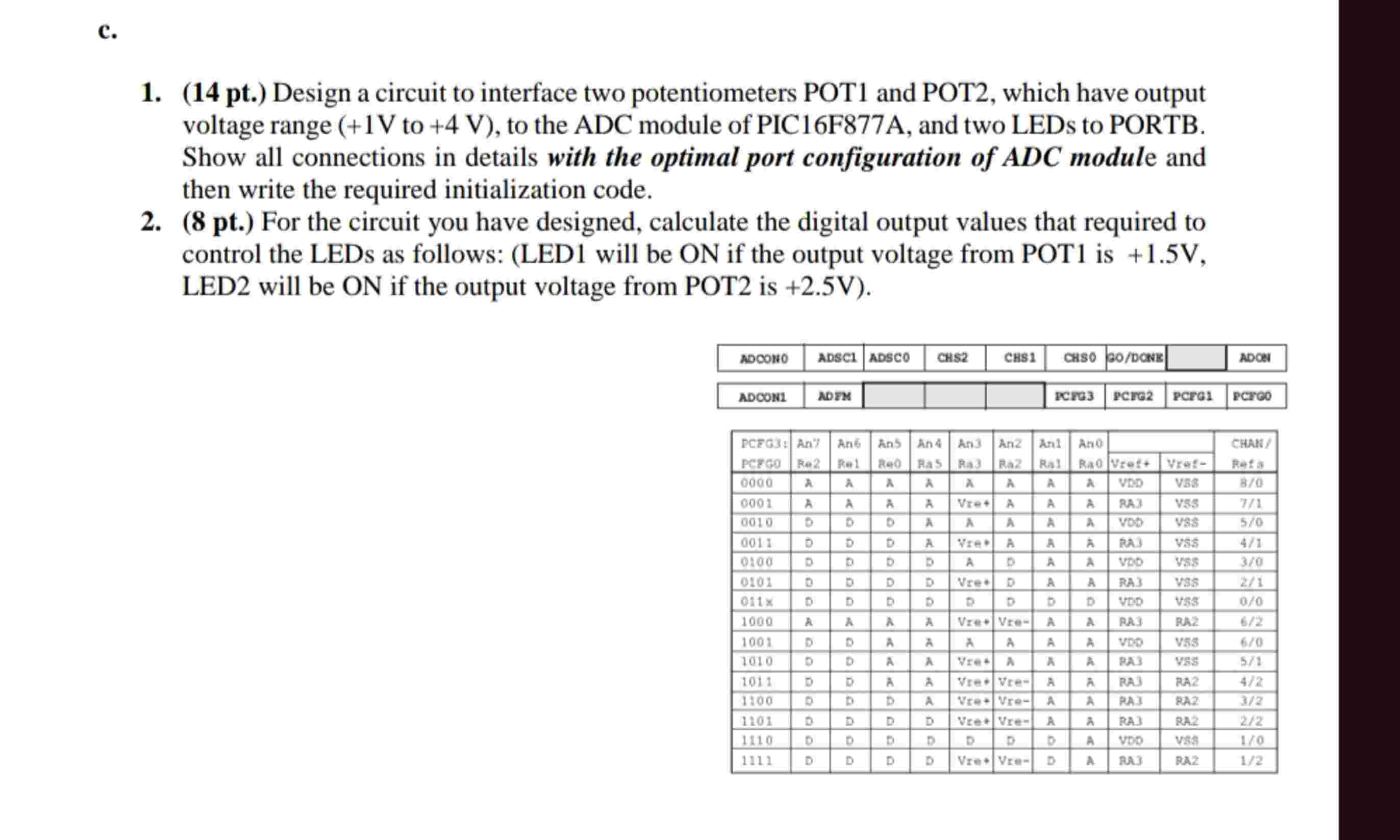 c . 1 . ( 1 4 pt . ) Design a circuit to