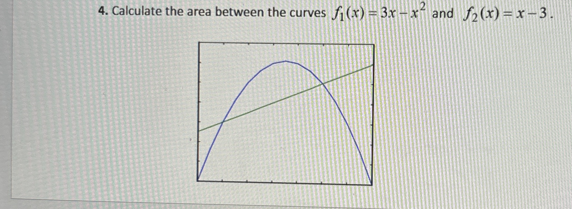 Using MATLAB Calculate the area between the