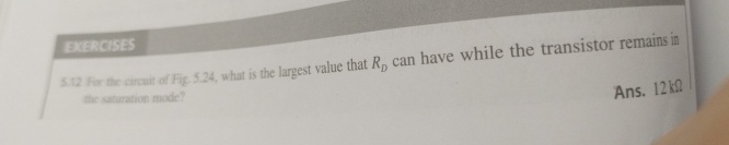 EXERCISES ( 5 1 ) Fir the circuit of Fif 5 2 4 ,