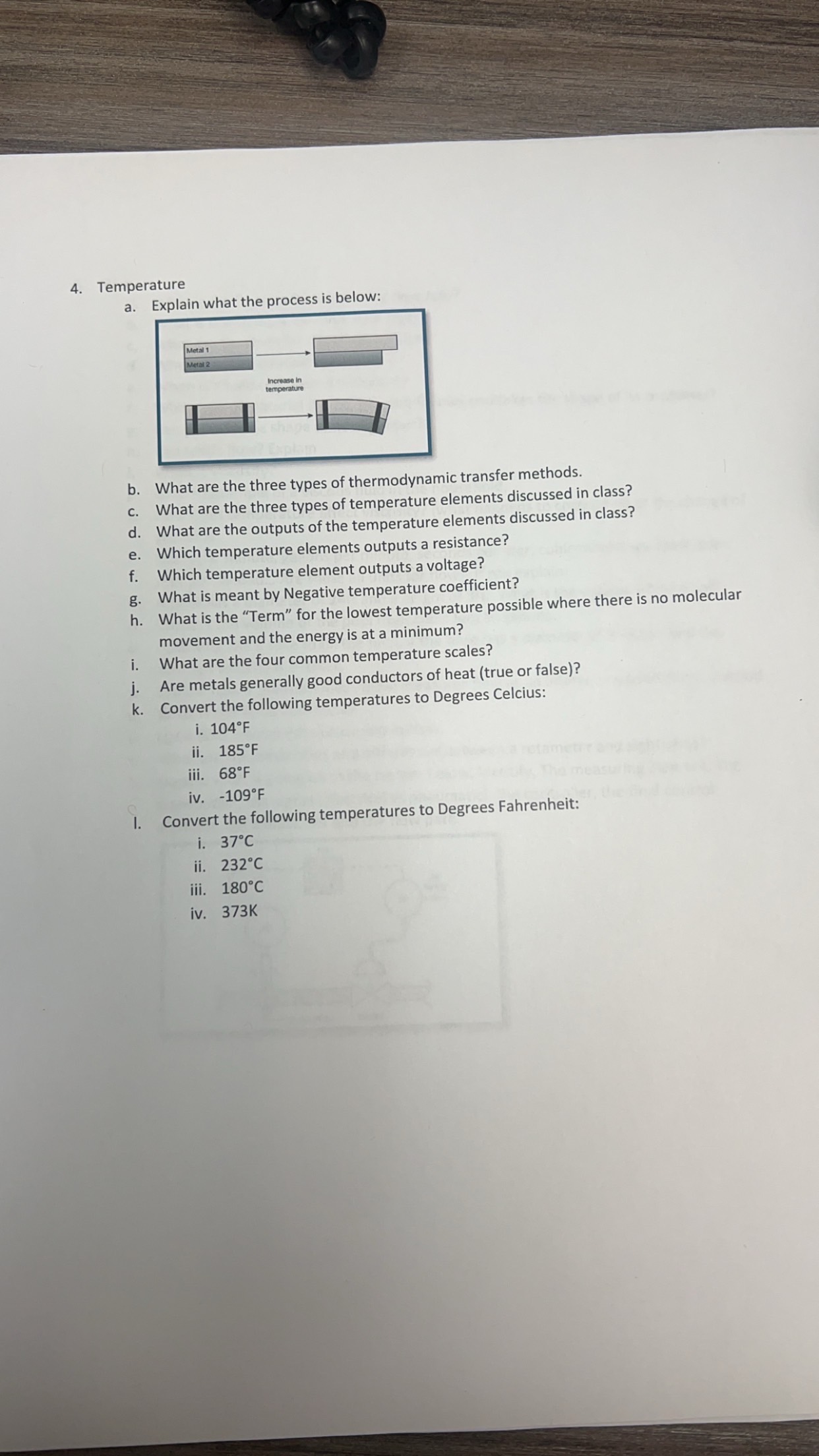 4 . Temperature a . b . What are the three types