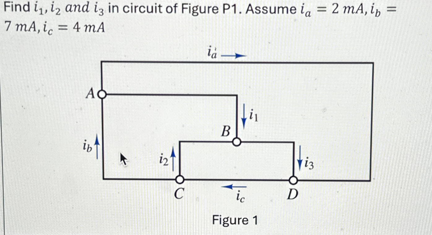 Find i 1 , i 2 and i 3 in circuit of Figure P 1 .