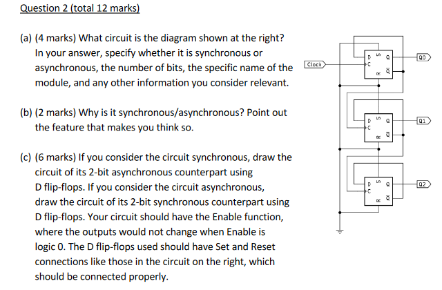 Question 2 ( total 1 2 marks ) ( a ) ( 4 marks )