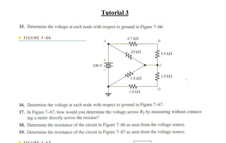 Tutorial 3 1 5 . Determine the voltage at each