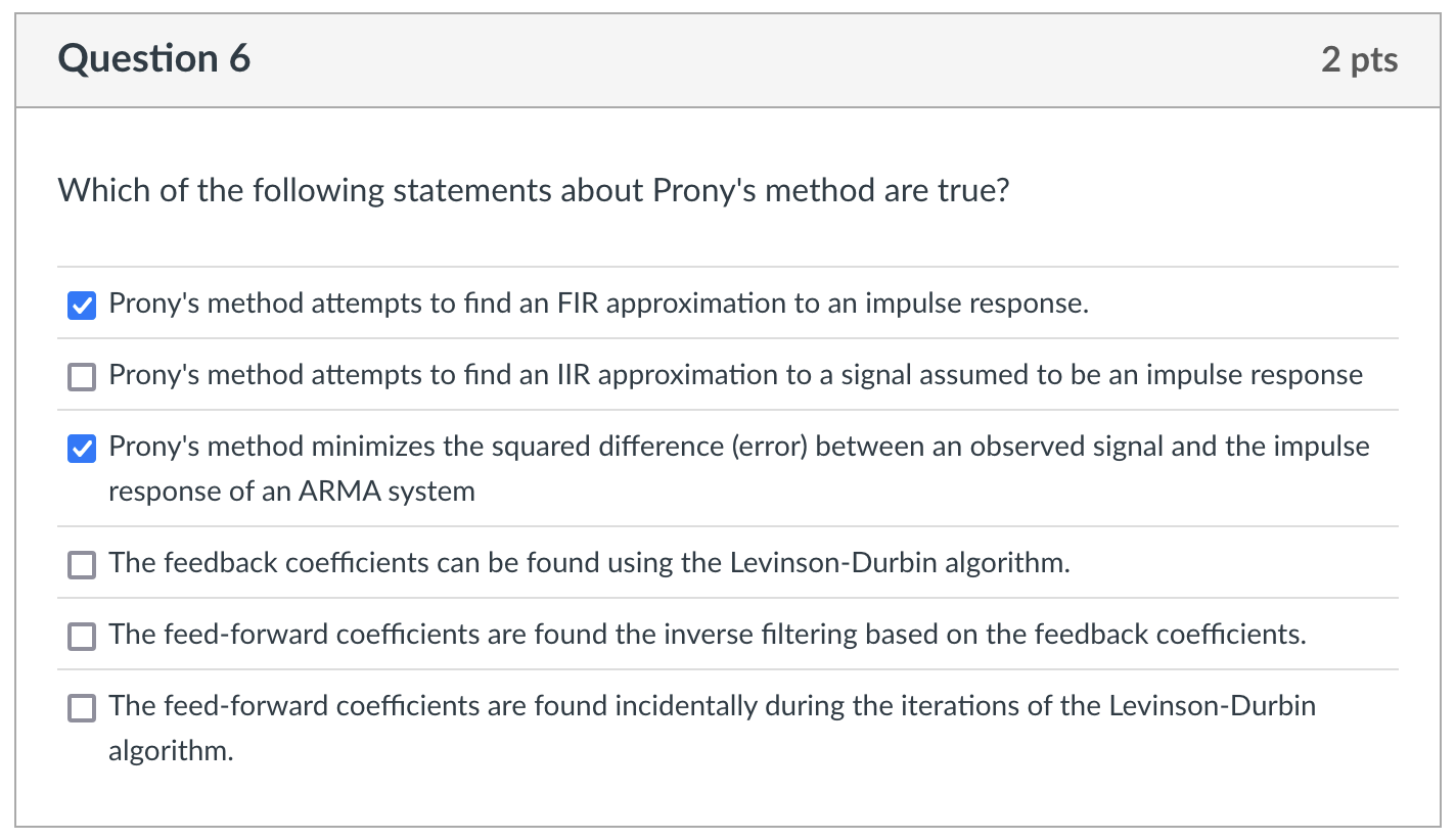 Question 6 Which of the following statements