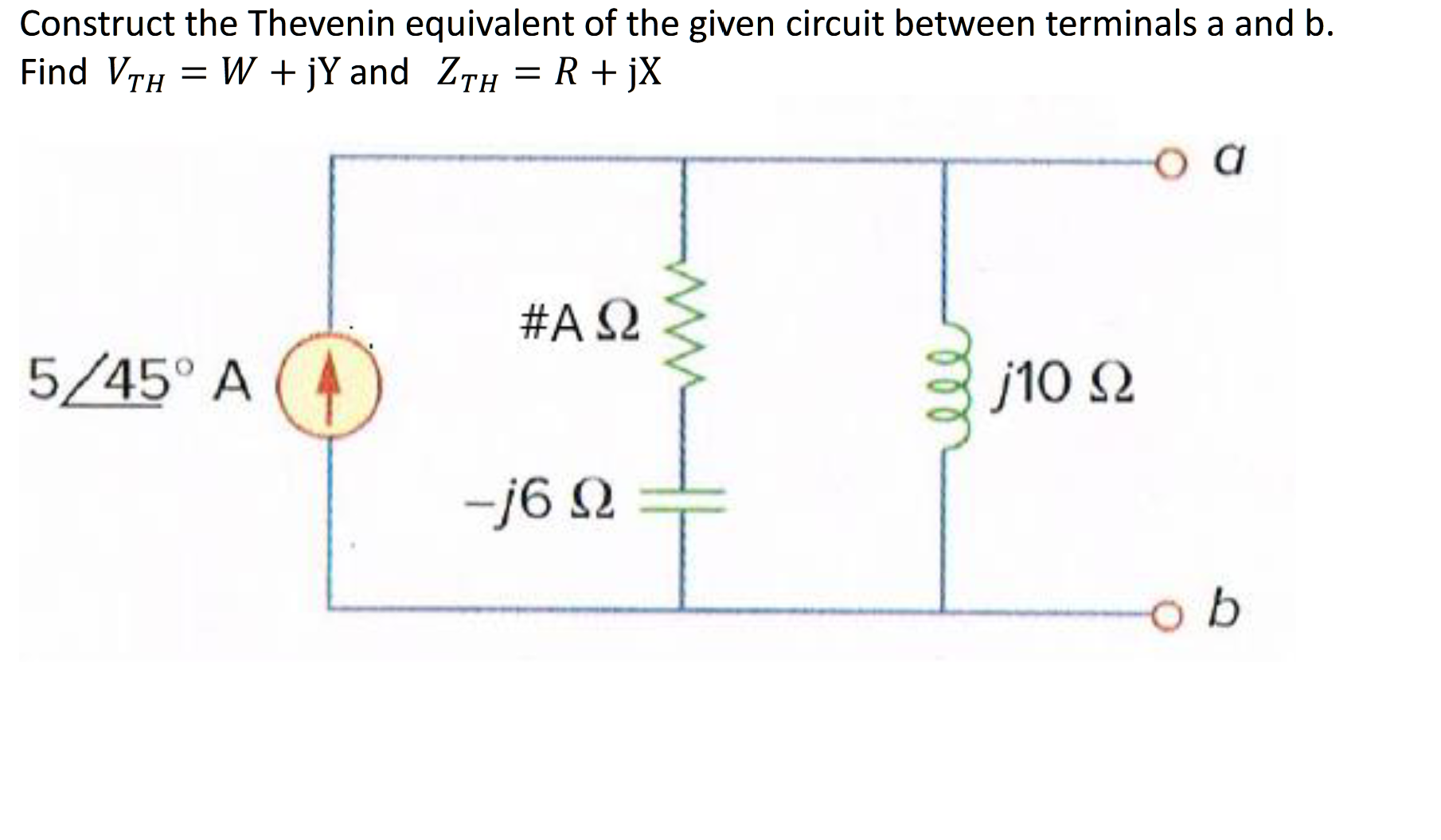 Construct the Thevenin equivalent of the given