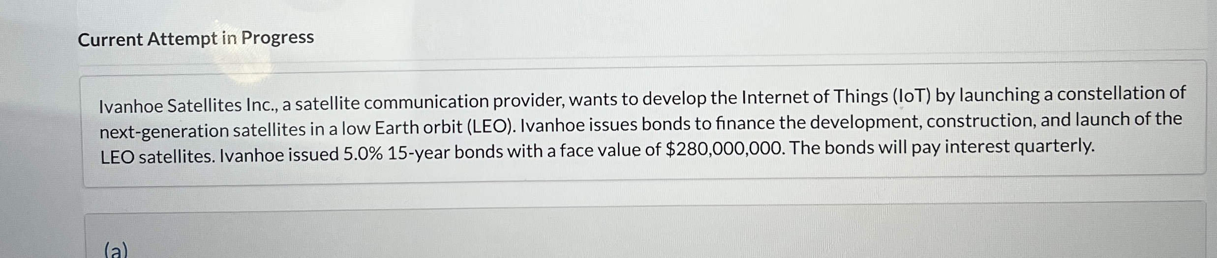 Current Attempt in Progress Ivanhoe Satellites