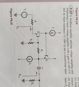 Figure P 9 . 2 9 9 . 3 0 A feedback amplifier