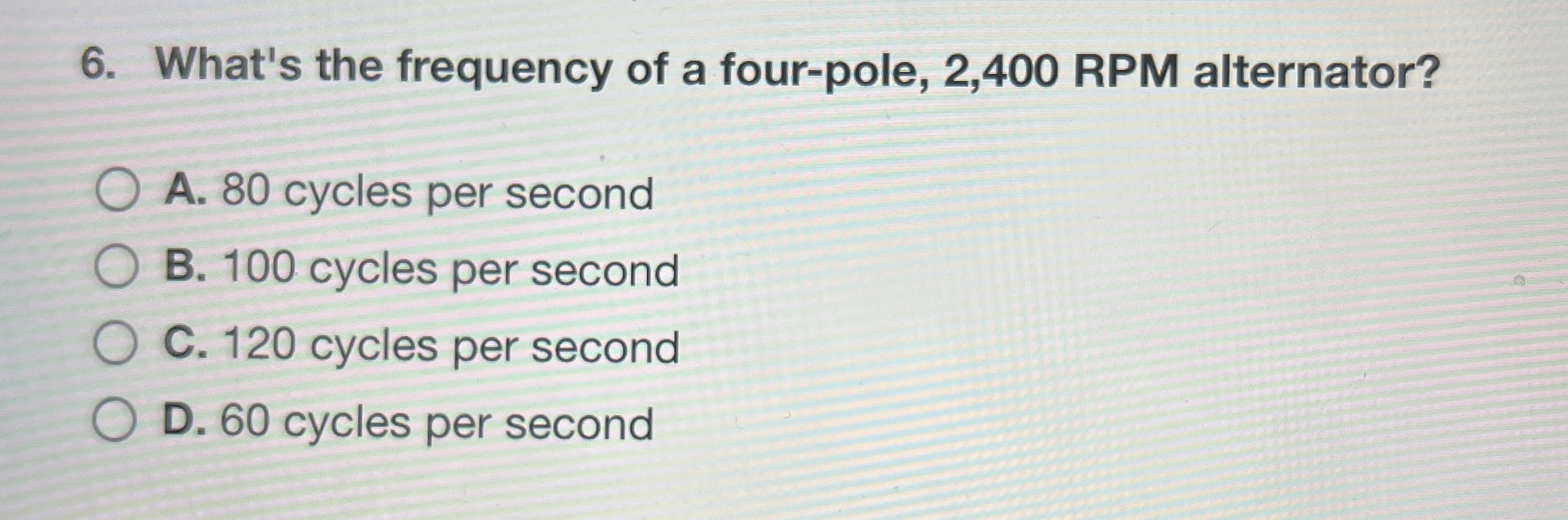 What's the frequency of a four - pole, 2 , 4 0 0