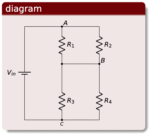 specific values of Vin,R 1 , R 2 , R 3 , R 4 will