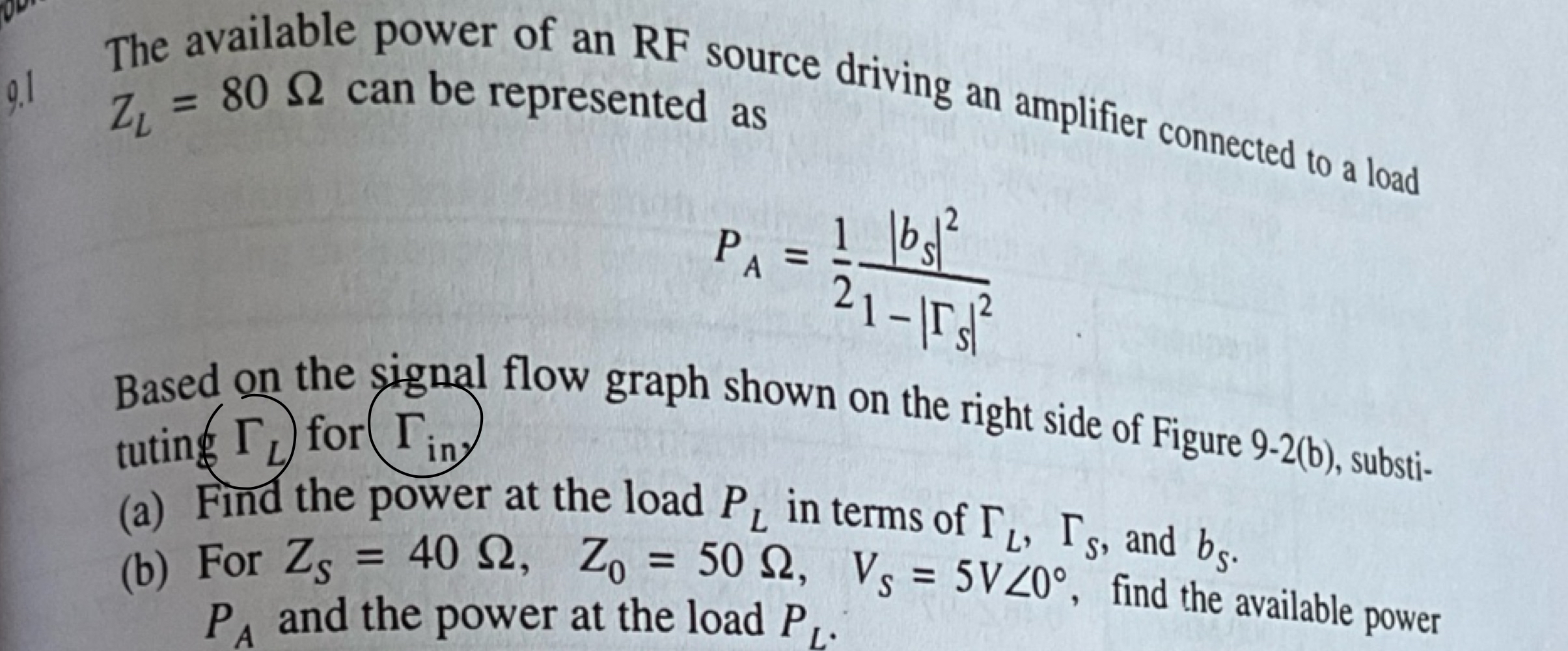 The available power of an RF source driving an