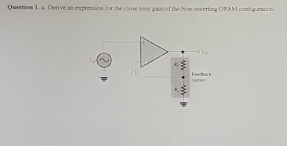 Question 1 . a . Derive an expression for the