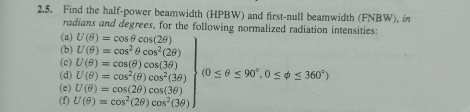 please show every step for each subproblem 2 . 5