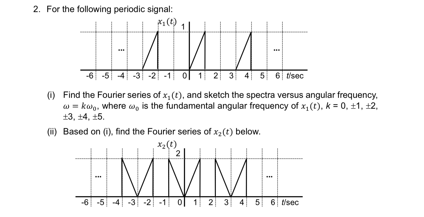 ( i ) Find the Fourier series of x 1 ( t ) , and