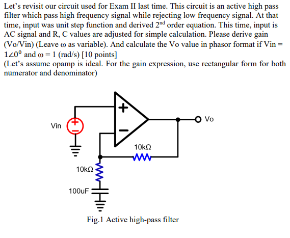 This circuit is an active high pass filter which