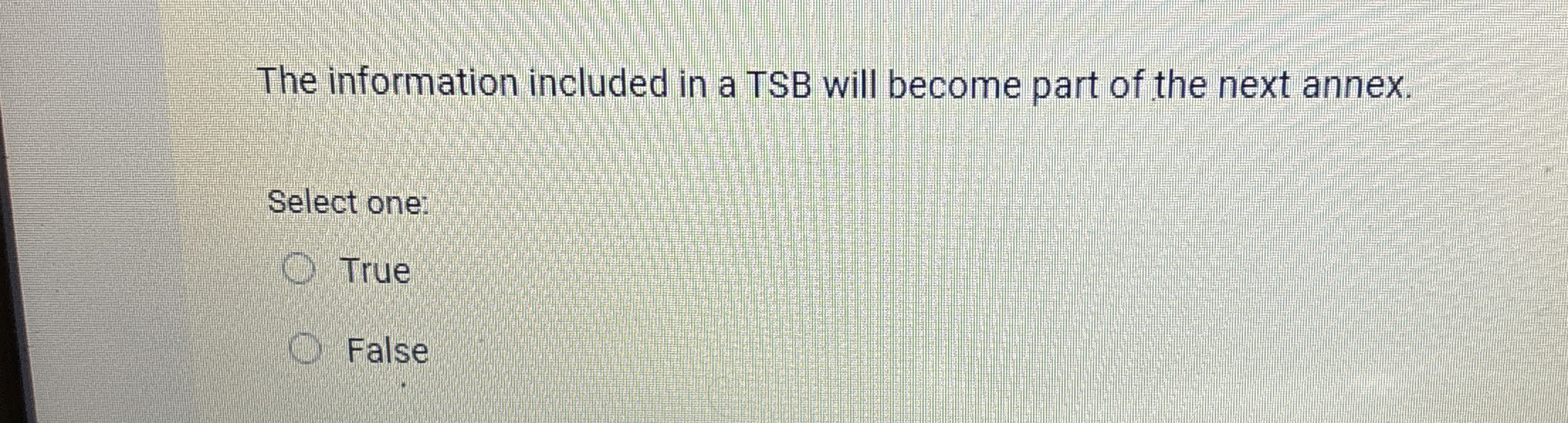 The information included in a TSB will become