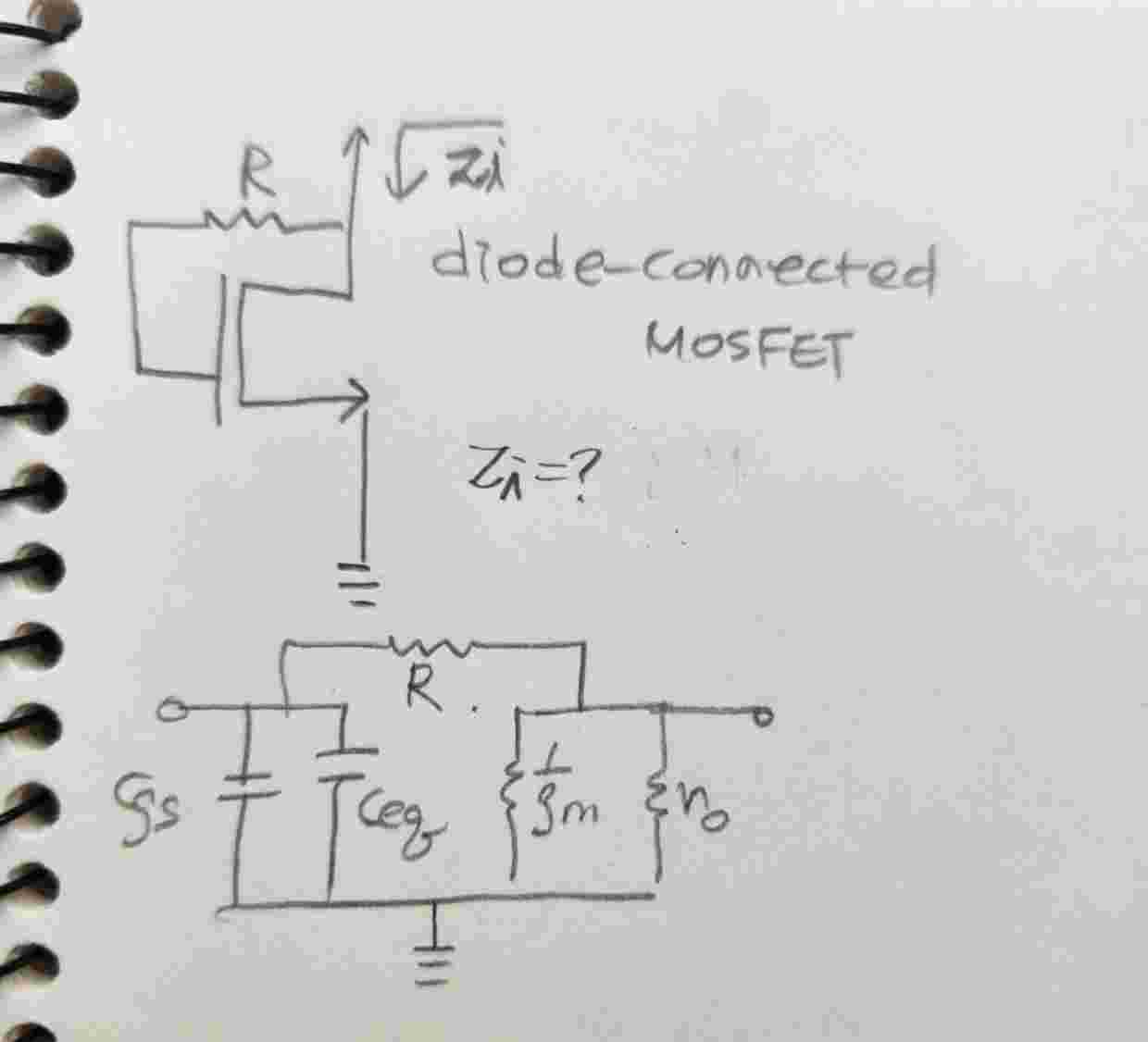 Please find Z ( i ) of the diode - connected