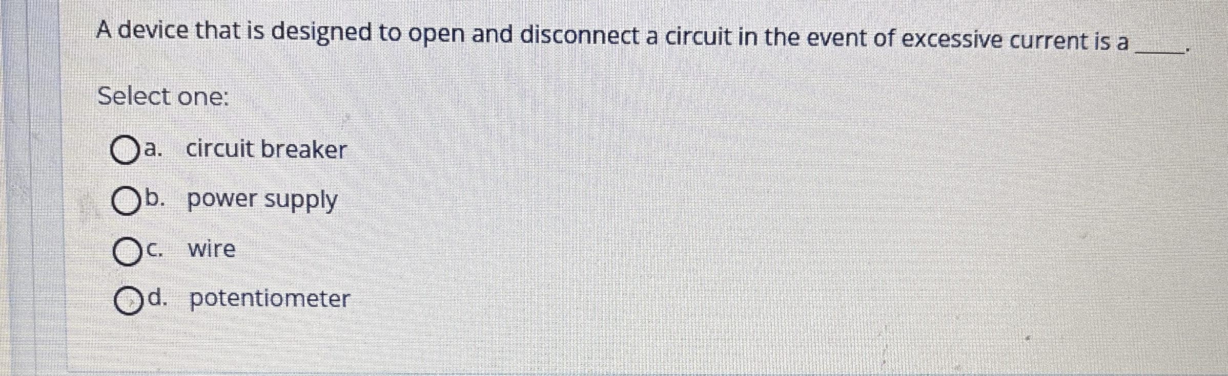 A device that is designed to open and disconnect