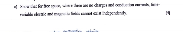 c ) Show that for free space, where there are no
