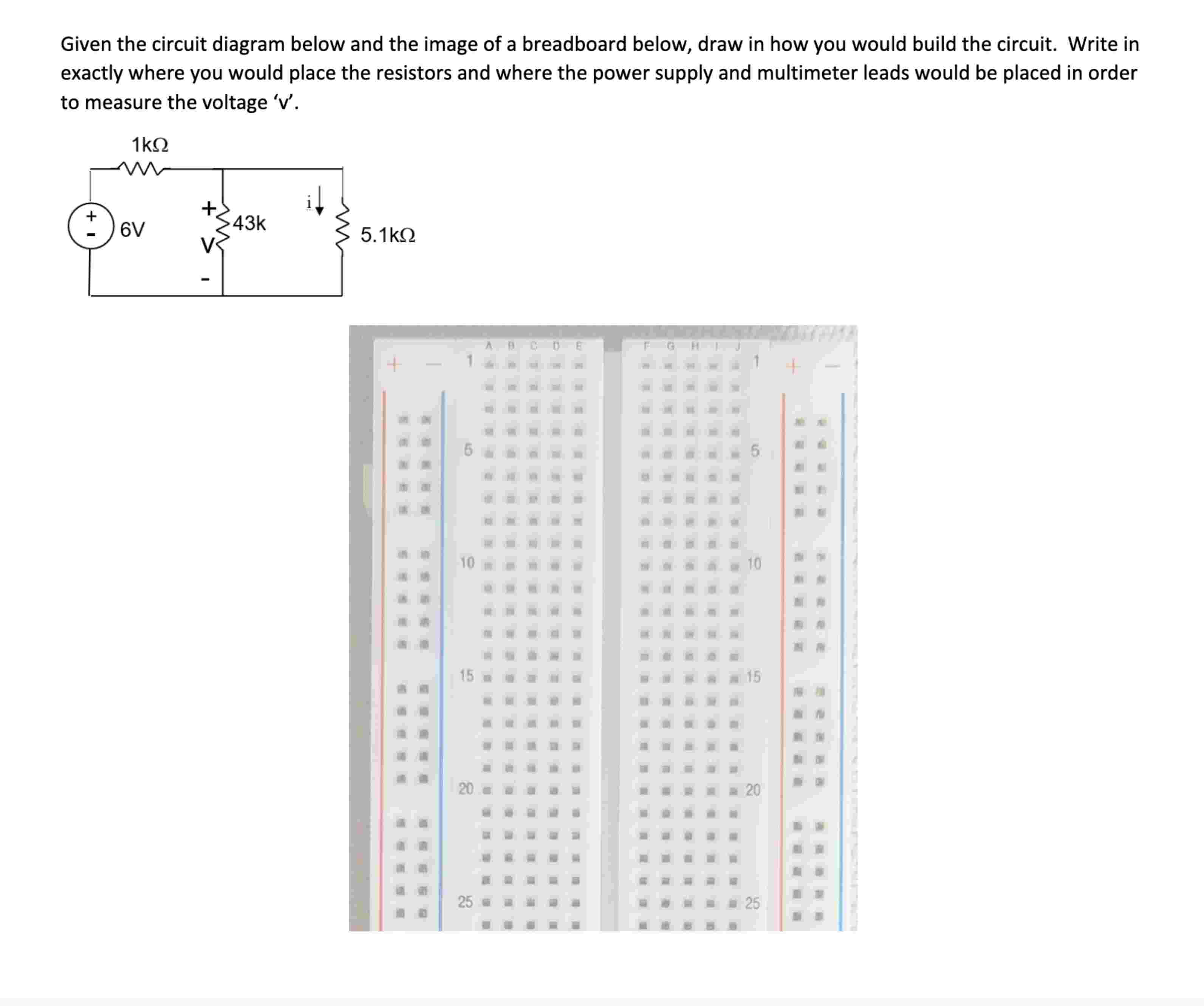 Given the circuit diagram below and the image of