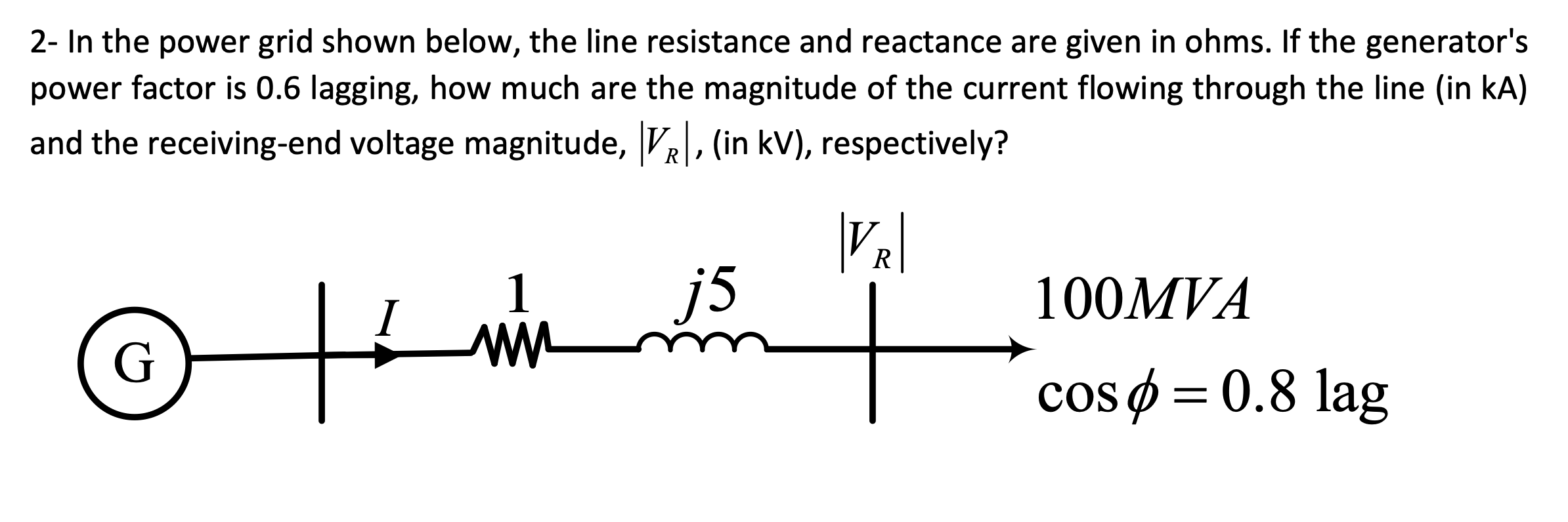 2 - In the power grid shown below, the line