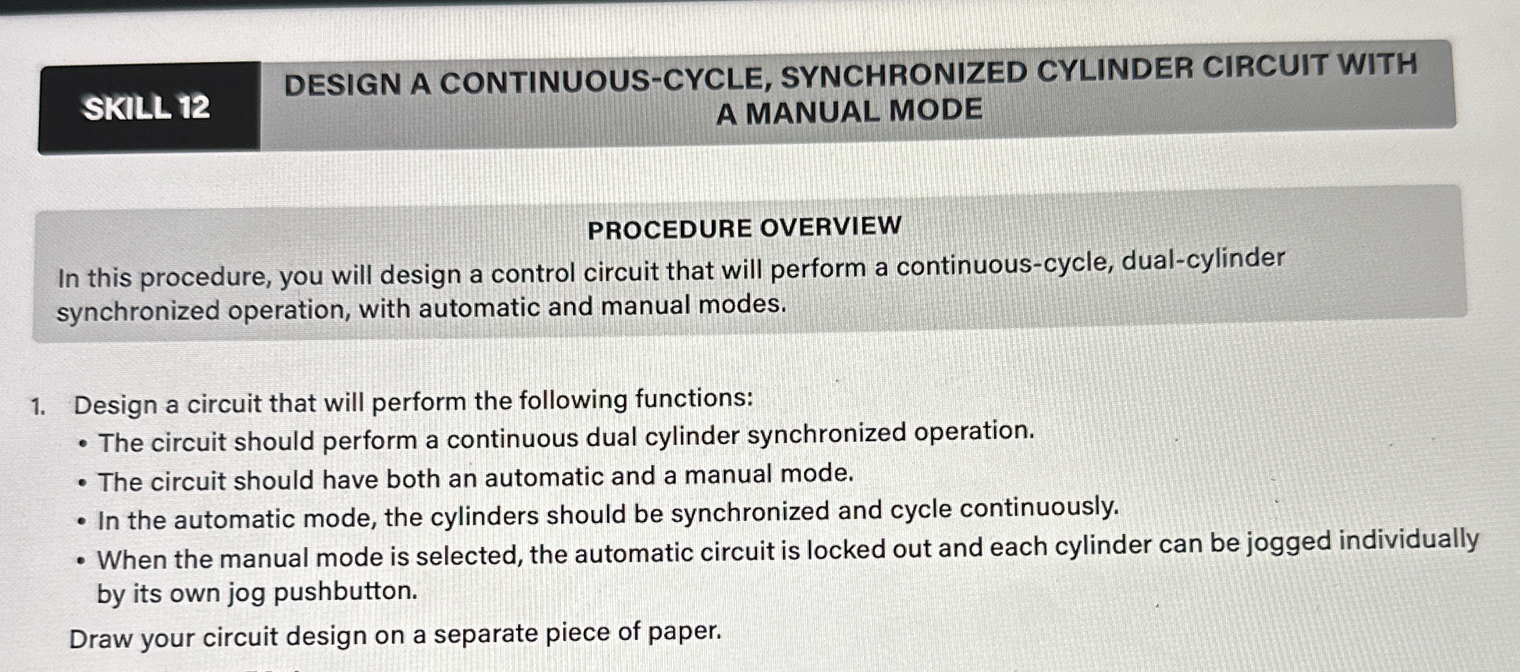 SKILL 1 2 DESIGN A CONTINUOUS - CYCLE,