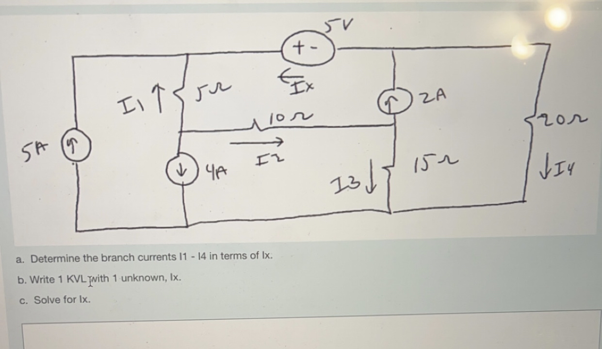 a . Determine the branch currents I 1 - 1 4 in