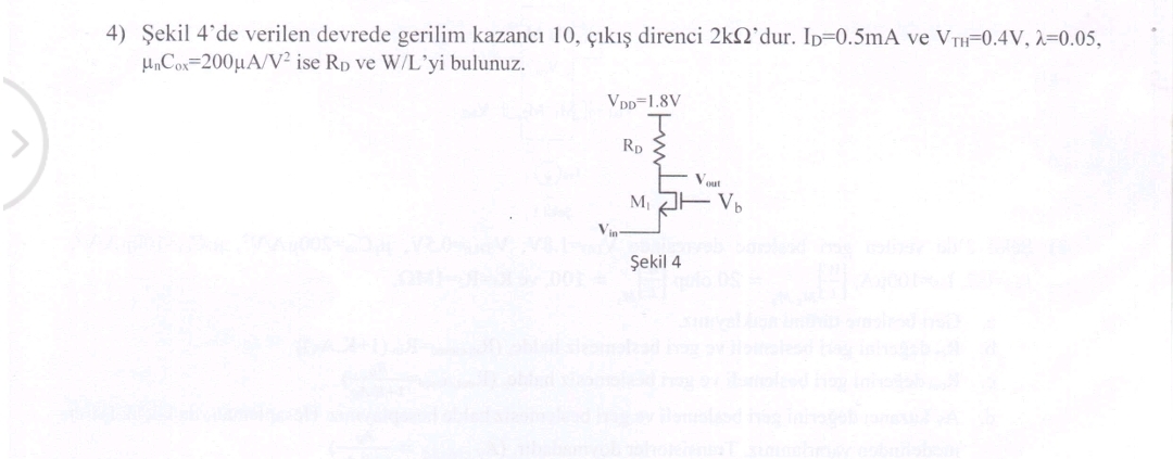 ekil 4 ' de verilen devrede gerilim kazanc 1 0 ,