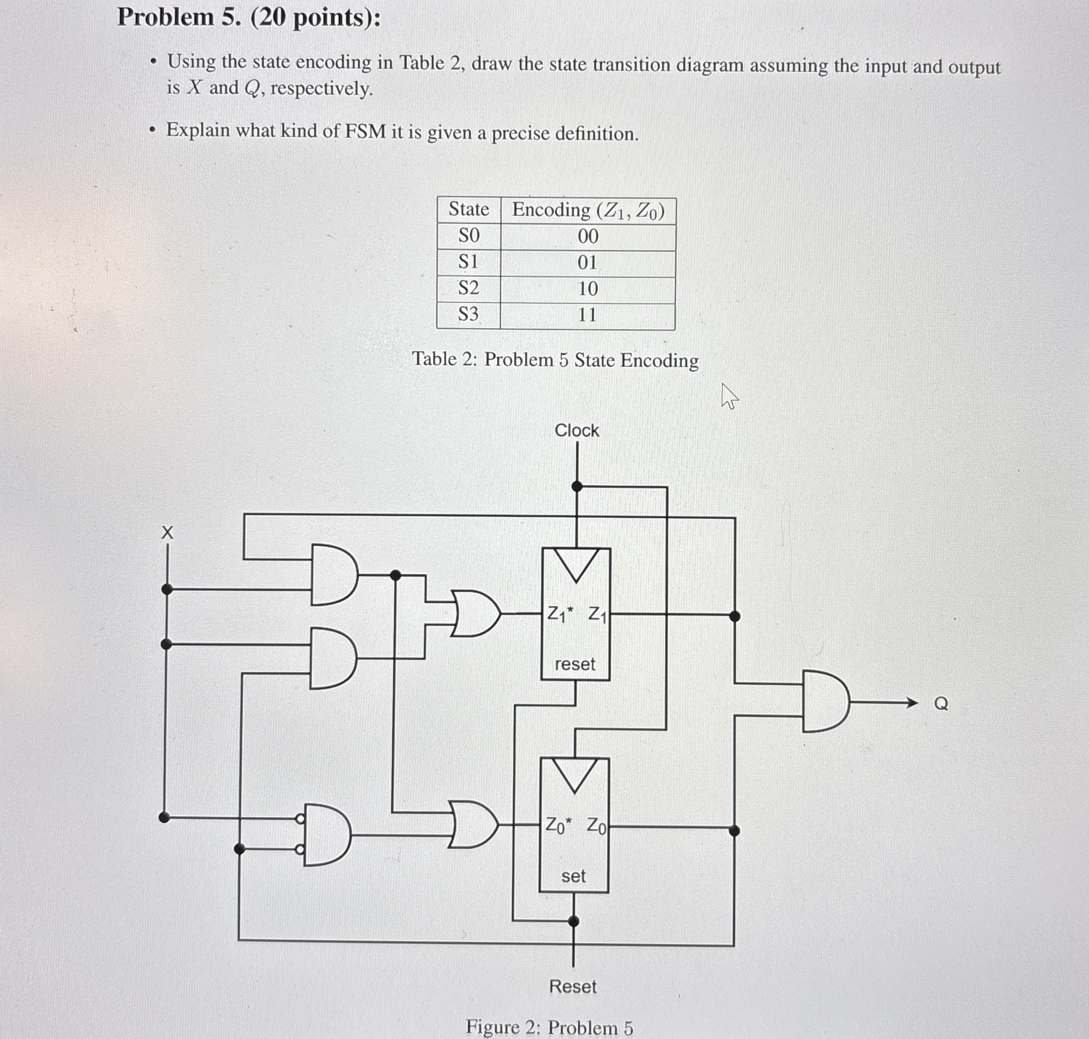 Problem 5 . ( 2 0 points ) : Using the state