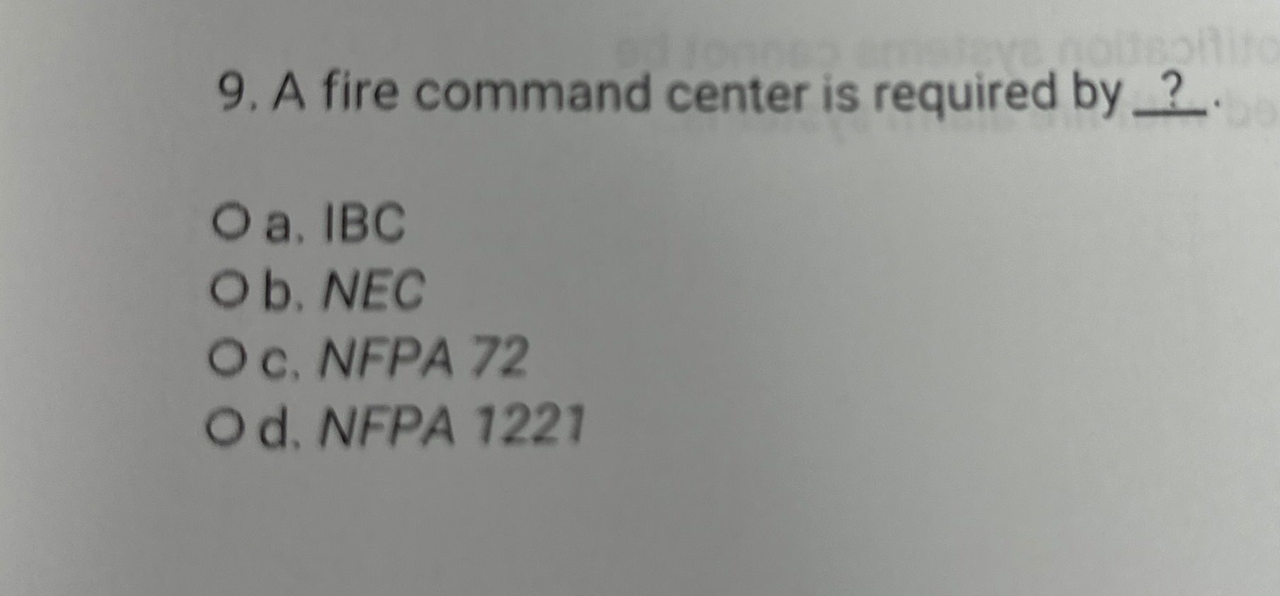 A fire command center is required by ? a . IBC b